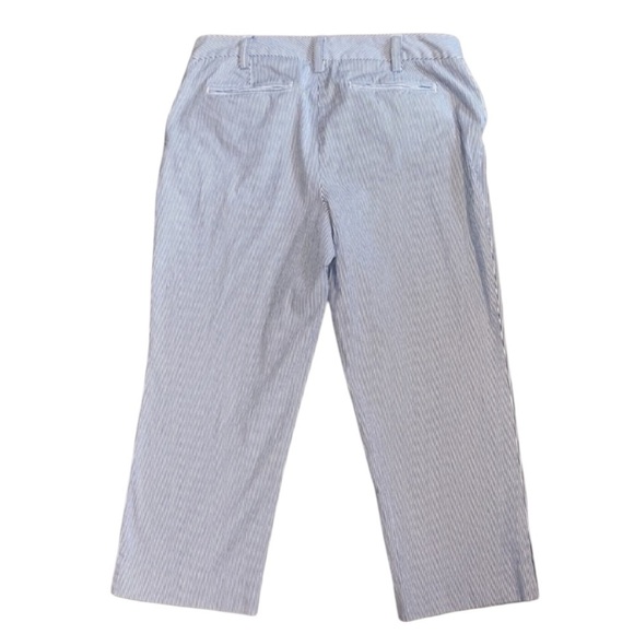 LANDS’ END Seersucker Cropped Pants in Navy/White in Size Fit 2 (16) -- SUMMER!! - Picture 5 of 11